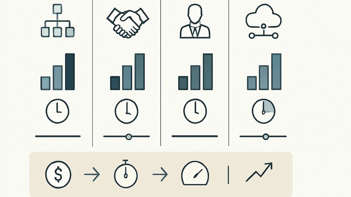Outsourcing B2B marketing – comparison of 4 models with cost and time